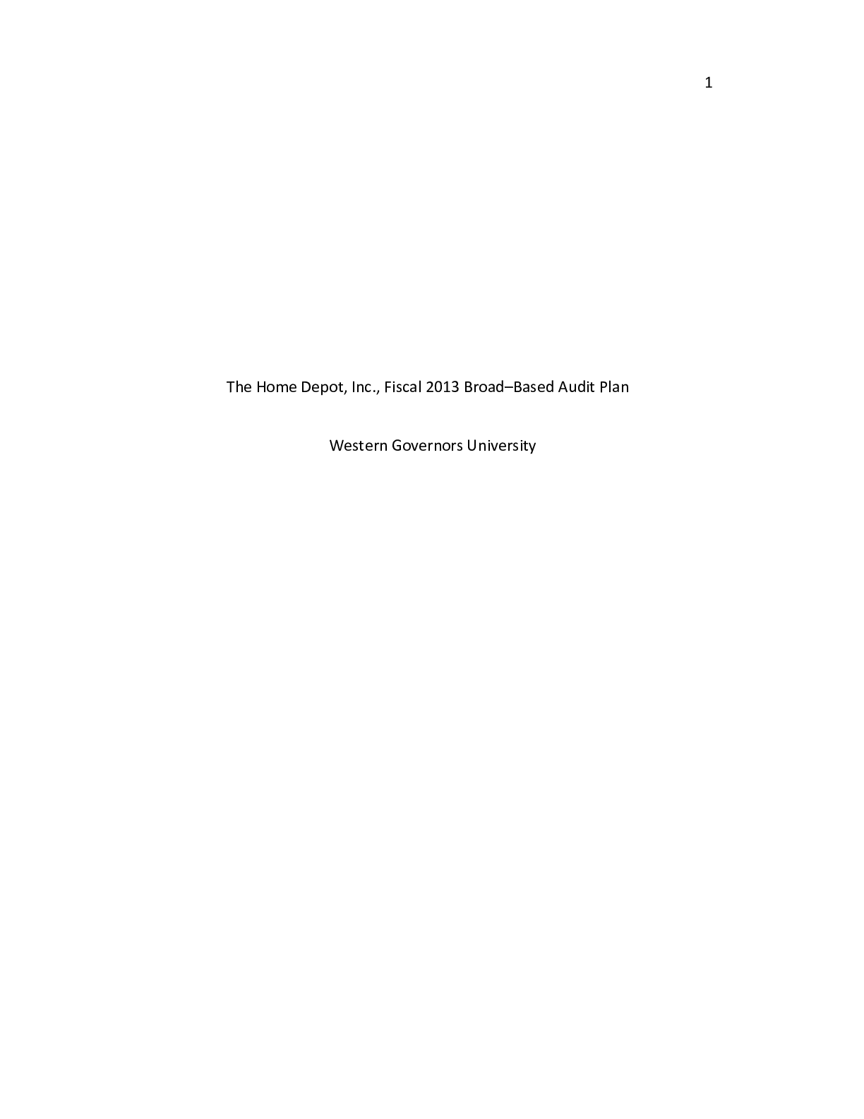 Preview image for Thesis Western Governors University Accounting C251 Capstone Task 2 Home Depot paper